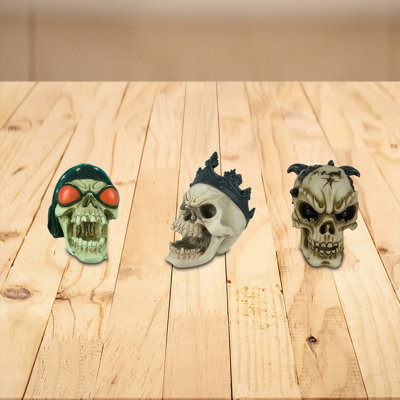 3"H 3-PC Skull Figurine Set