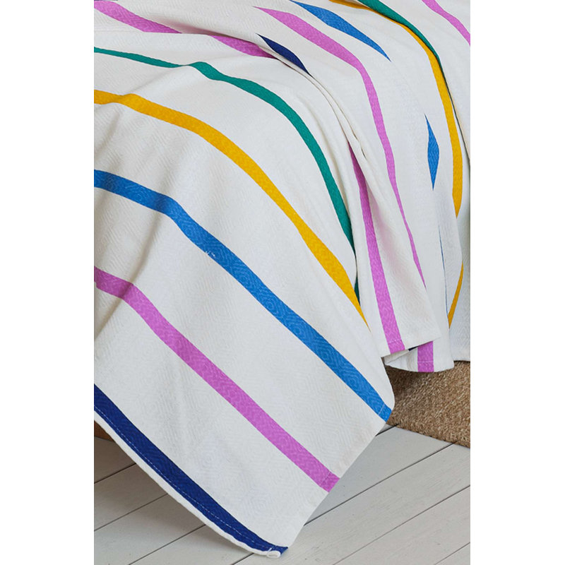 Luxurious Single Pique Set, Lilac Color, 63.0 x 92.5 inches | 100% Cotton, 142 Thread Count, Machine Washable | Includes Fitted Sheet (39.4 x 78.7 + 9.8 inches) & Pillowcase (19.7 x 27.6 + 1.2 inches)