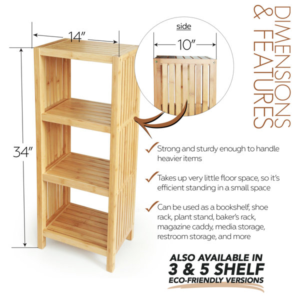 Jenelle 14 W x 34 H Bathroom Shelf Ebern Designs