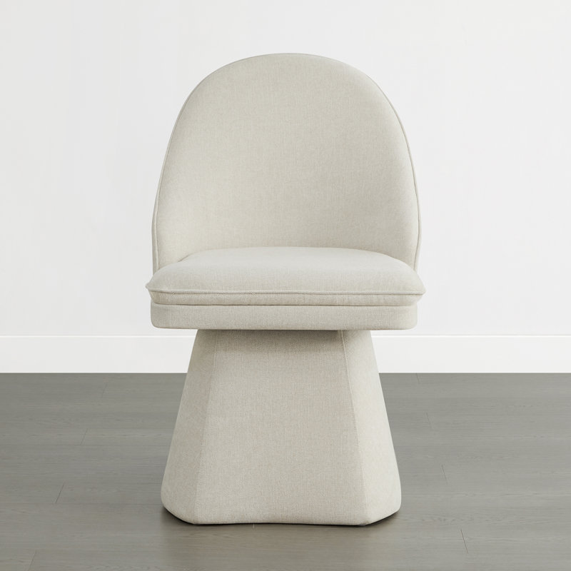 Chaise pivotante rembourrée en tissu, 4, Lin lin