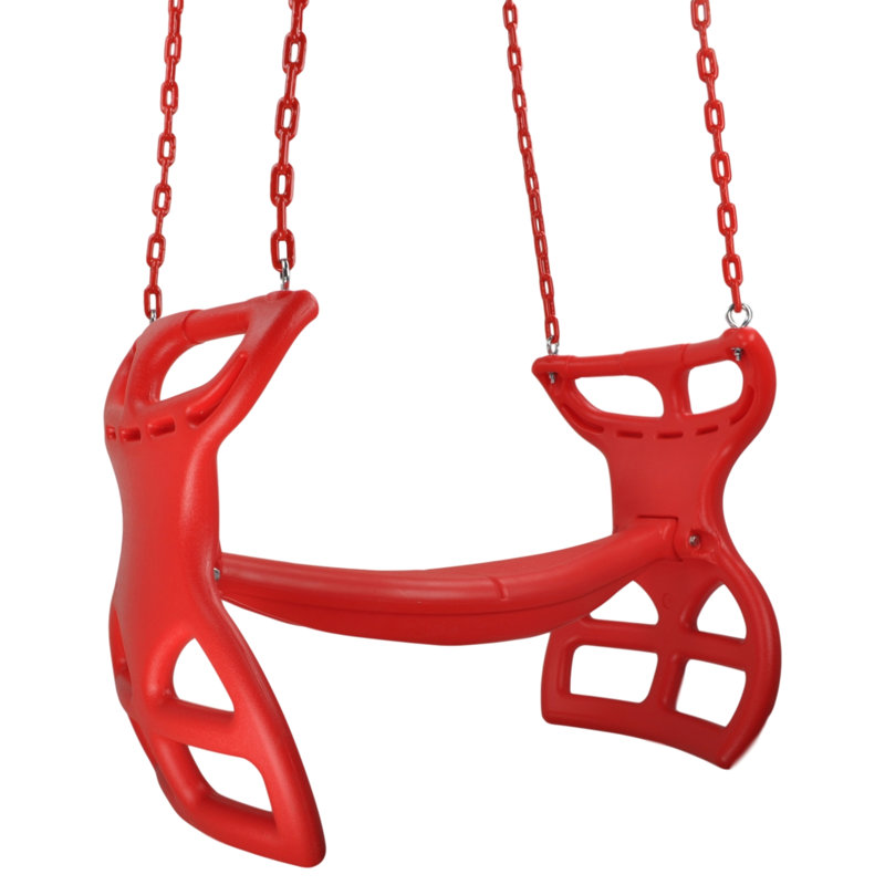 Fauteuil coulissant avec chaînes, rouge