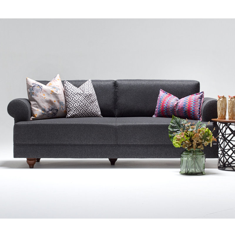 Canapé rembourré 82,7 po Aeihso, 100 % polyester gris