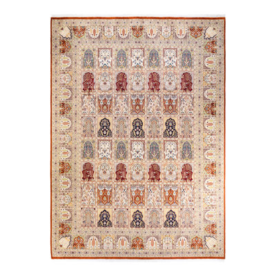 Tapis unique en laine noué à la main 9 pi x 12 pi 4 po nouvel âge Hayner