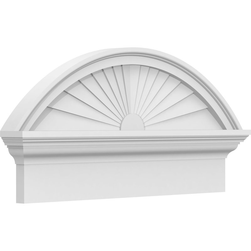 Fronton de combinaison en PVC de qualité architecturale à arche segmentée, H 13 3/8 po x l 26 po x P 2 3/4 po