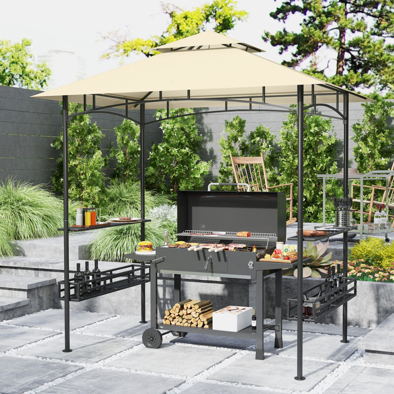 Grill 20 Ft. W x 12.5 Ft. D Galvanised Steel Soft-top Gazebo, Beige