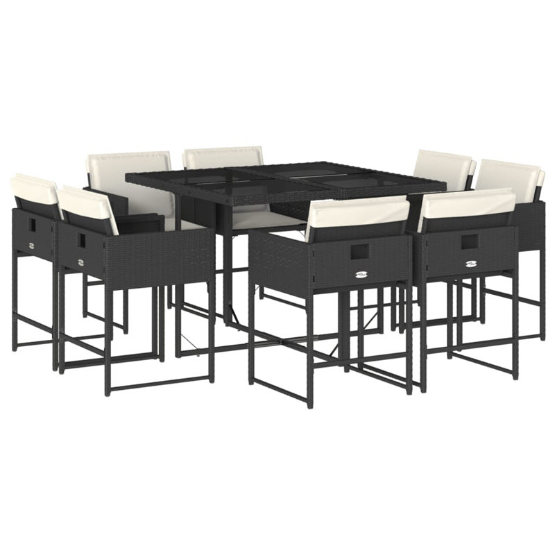 Ensemble repas avec coussins Hokku Designs, Blanc, Noir, 8