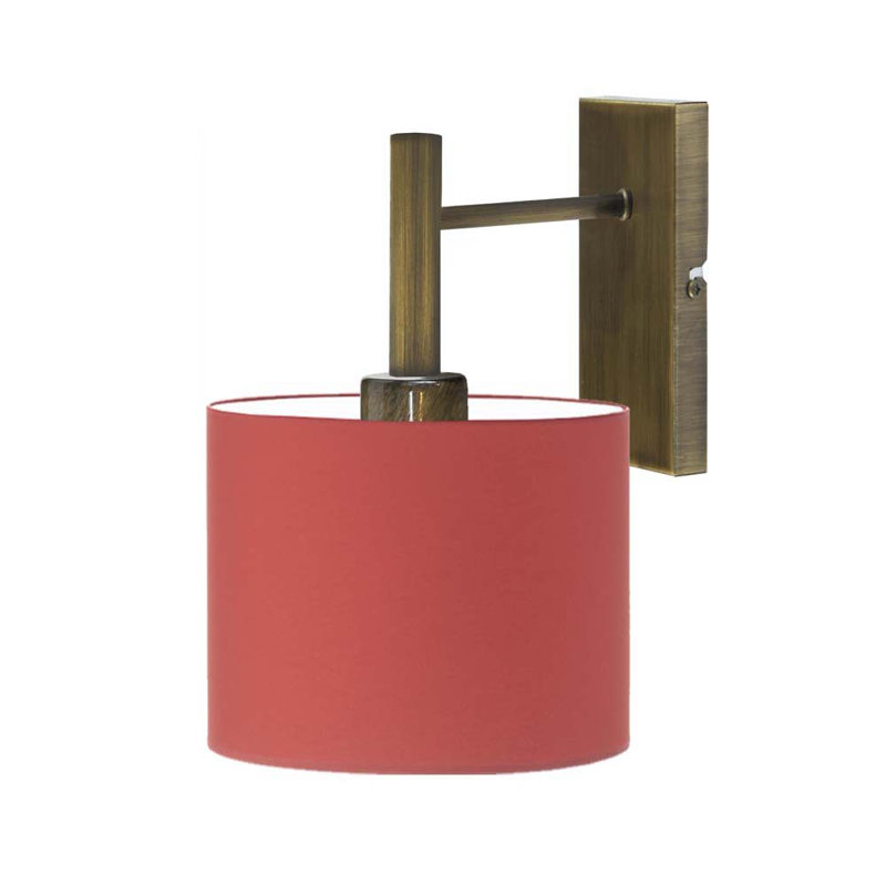 Ayachi Steel Armed Sconce, Antique Gold, Red