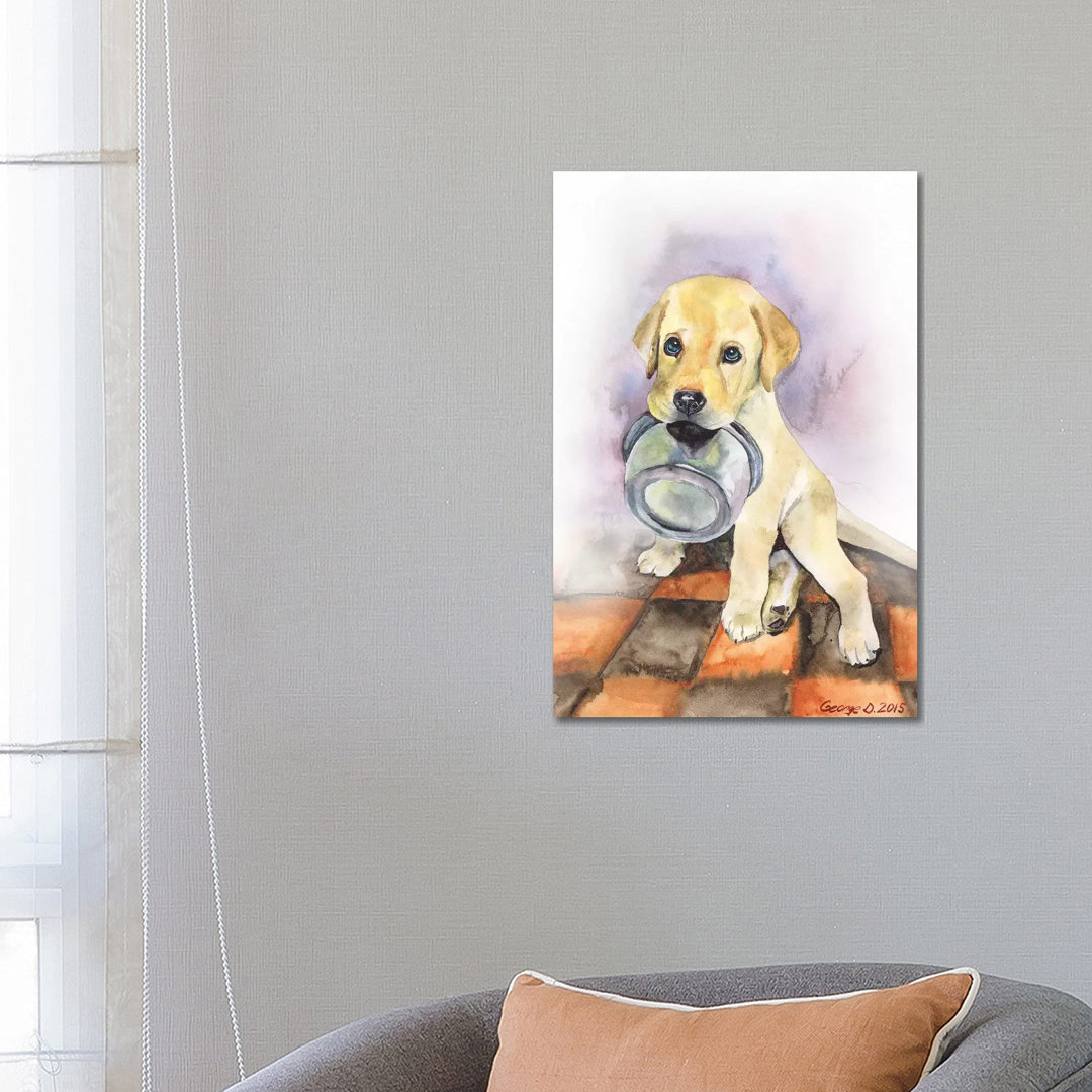 Labrador Puppy by George Dyachenko - Wrapped Canvas Painting