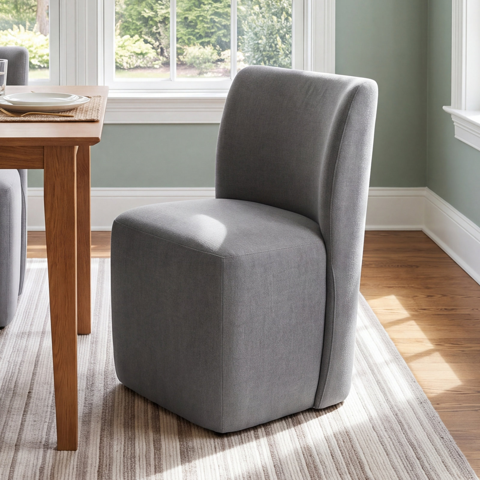 Madie Dining Chair, Effie Flint Performance Linen