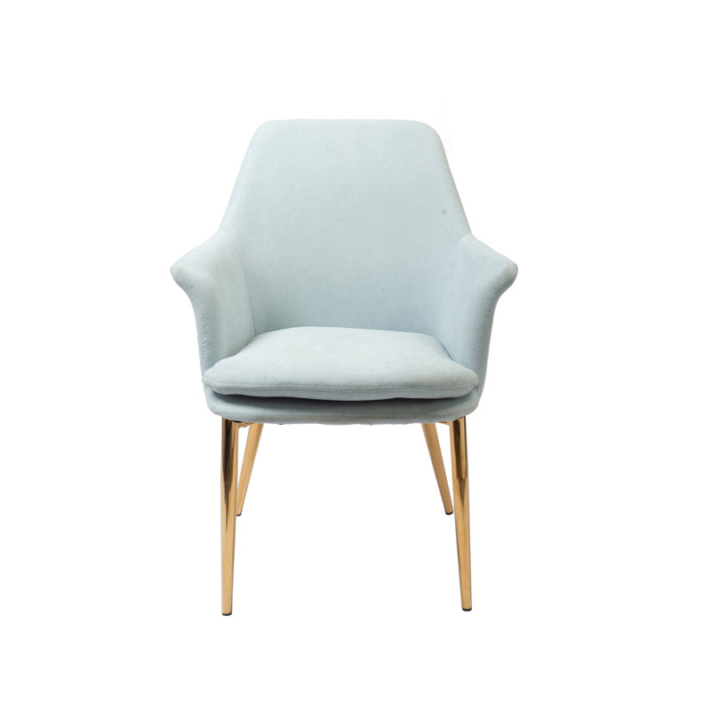 Odetta 18.32'' H Velvet Upholstered Armchair, Light Blue
