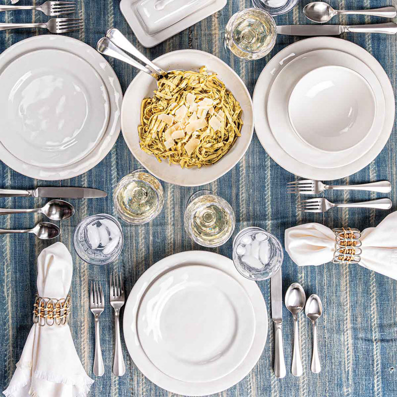 Puro Coupe 16 Pieces Place Setting - Whitewash