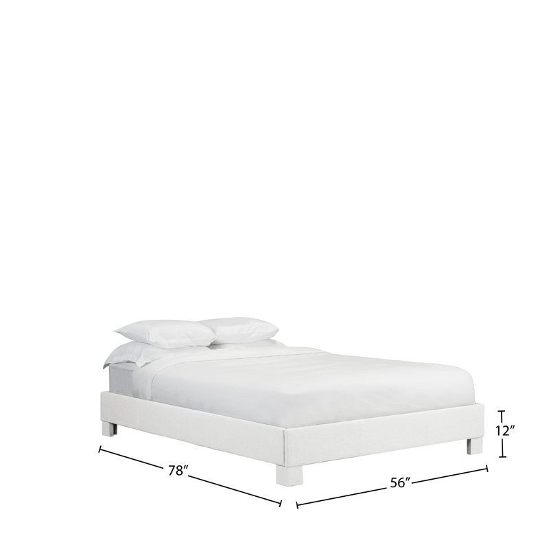 Lit plateforme tapissier Tartaglia, Double, Cuir - Blanc