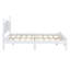 Structure de lit plateforme en bois pour grand lit, lit de support à lattes en bois de style rétro, contreplaqué en bois aggloméré de pin massif, sans sommier, assemblage facile, blanc