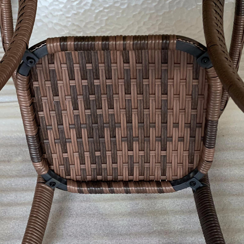 Table de bout en rotin avec tablette de rangement et plateau en verre, null