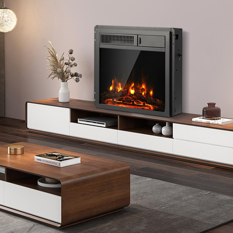 Aathyn 19.67'' W Black Electric Fireplace Insert