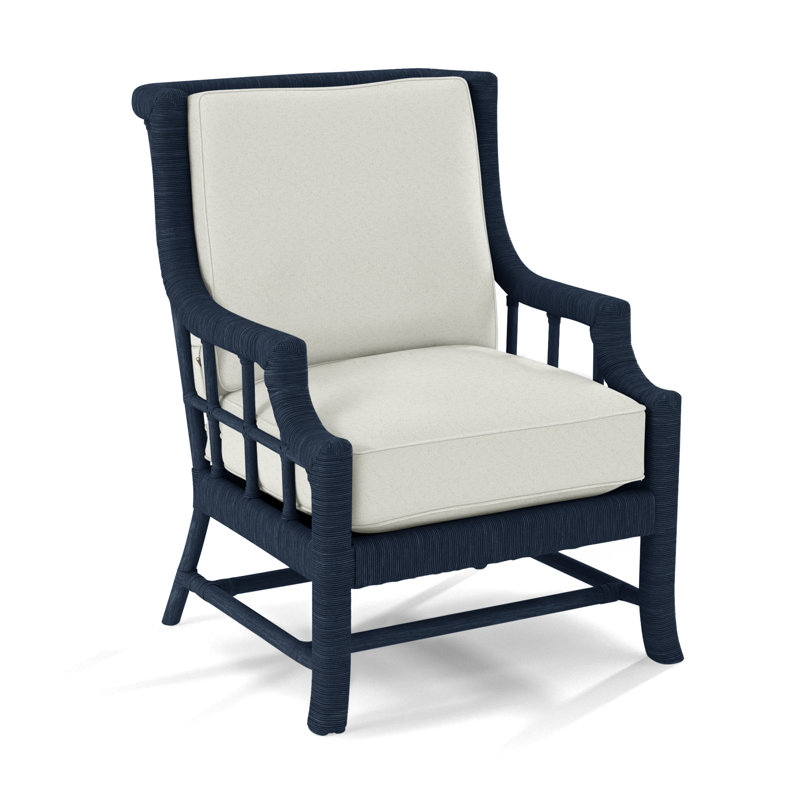 Fauteuil Lafayette, Marine, Rayures bleu cobalt 0204-64