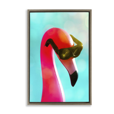  «Flamingo Basking in Bokeh», toile flottante encadrée par Graffi *ee Studios