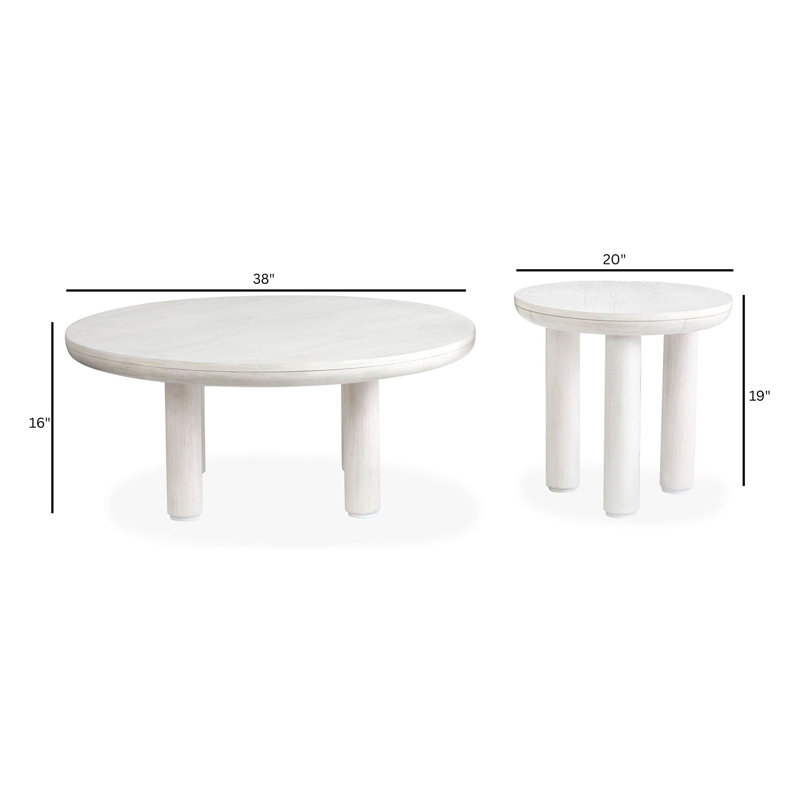 Table de cocktail Regulski, 3 pièces: 2 tables basses, table de bout