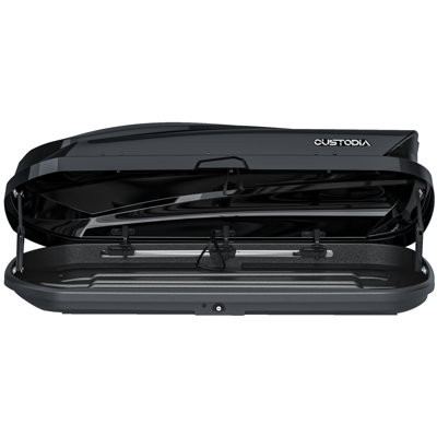 14 Cu. Ft. Hard Shell Roof Cargo Carrier, Waterproof Rooftop Cargo Box With Dual Side Opening, Locking Security System, Tool-Free Installation, Black