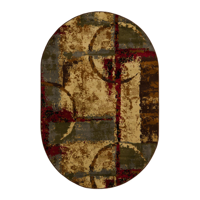 Adetomiwa Geometric Indoor Rug, Oval 4'1" x 6'1"