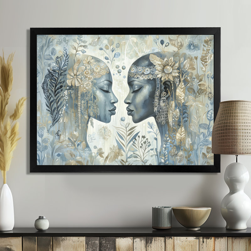 «Whispering Aura» de l'African American Art I, H 12 po x l 20 po, Reproduction encadrée d'une seule photo sans pass, Noir