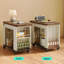 Table basse pliante Ansel, table de bout latérale avec plateau extensible, rangement double-face et roulettes verrouillables