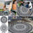 Round Outdoor Rug for Patio 8Ft Reversible Boho Plastic Straw Rugs Waterproof Circle Mat Lightweight Outdoor Area Rug for Balcony Porch and Tent-1243799686-1243799680