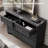 Farmhouse 6-Drawer Dresser, Wood Chest with Vintage Handles, Antique TV Stand & Storage Cabinet for Bedroom, Black-11004159