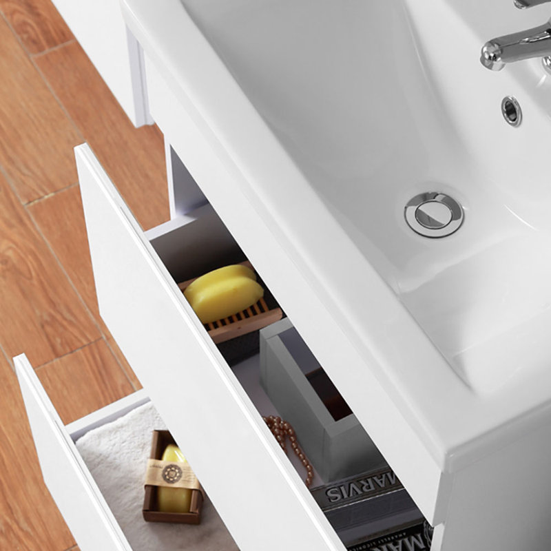 Corelli 600mm Single Bathroom Vanity with Drop In Ceramic Basin, White