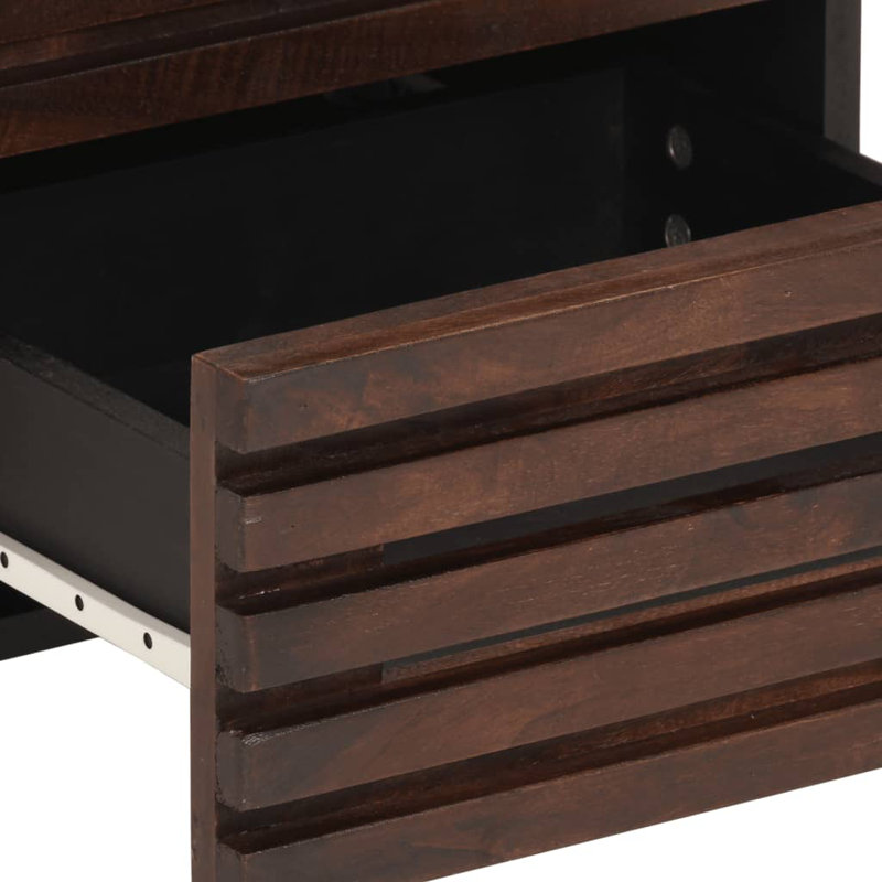 40cm W Steel Bedside Table, Brown