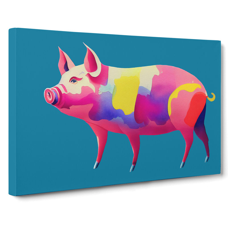 Watercolour Pig Vol.2 Abstract - Wrapped Canvas, 40cm H x 60cm W x 3cm D