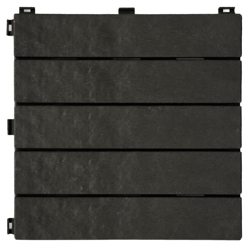 EcoTrend 12"x12" Interlocking Balcony Deck Tiles, 24-Pack, Slate Black, Outdoor