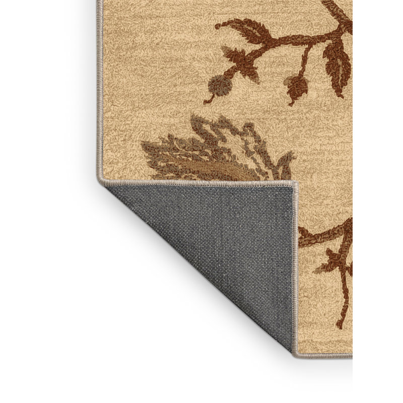 Soft Plush Farner Halloween Modern & Contemporary Abstract Area Rug in Brown – Beige Binding, 7x10