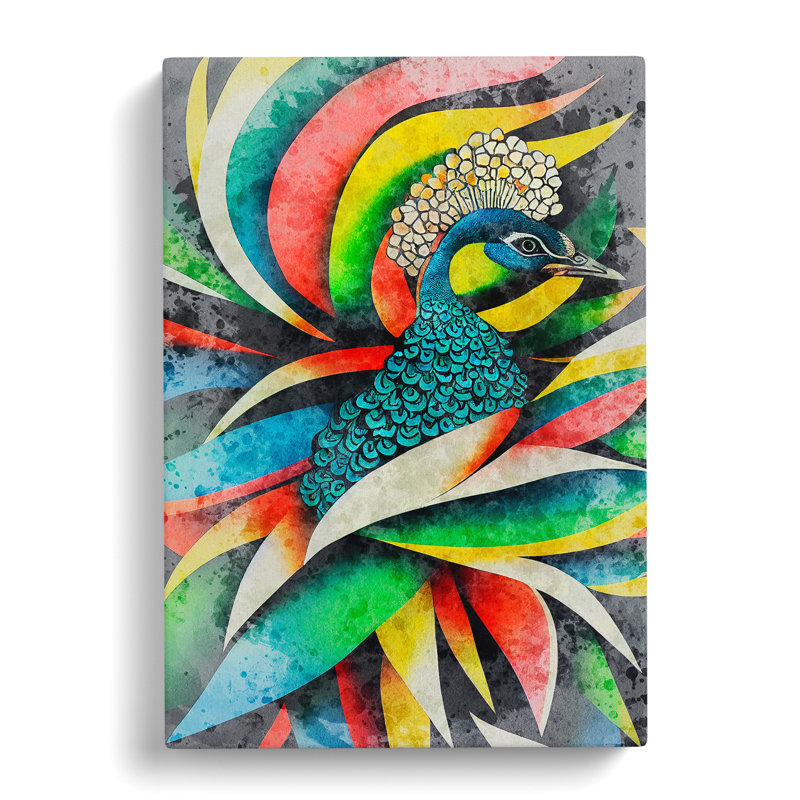 Peacock Colour - Wrapped Canvas, 60cm H x 40cm W