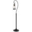 Lampe sur pied lanterne classique Jerry, abat-jour en verre bullé, métal bronze foncé