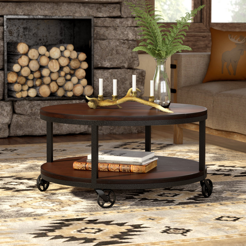 Table basse à roulettes avec rangement Creola