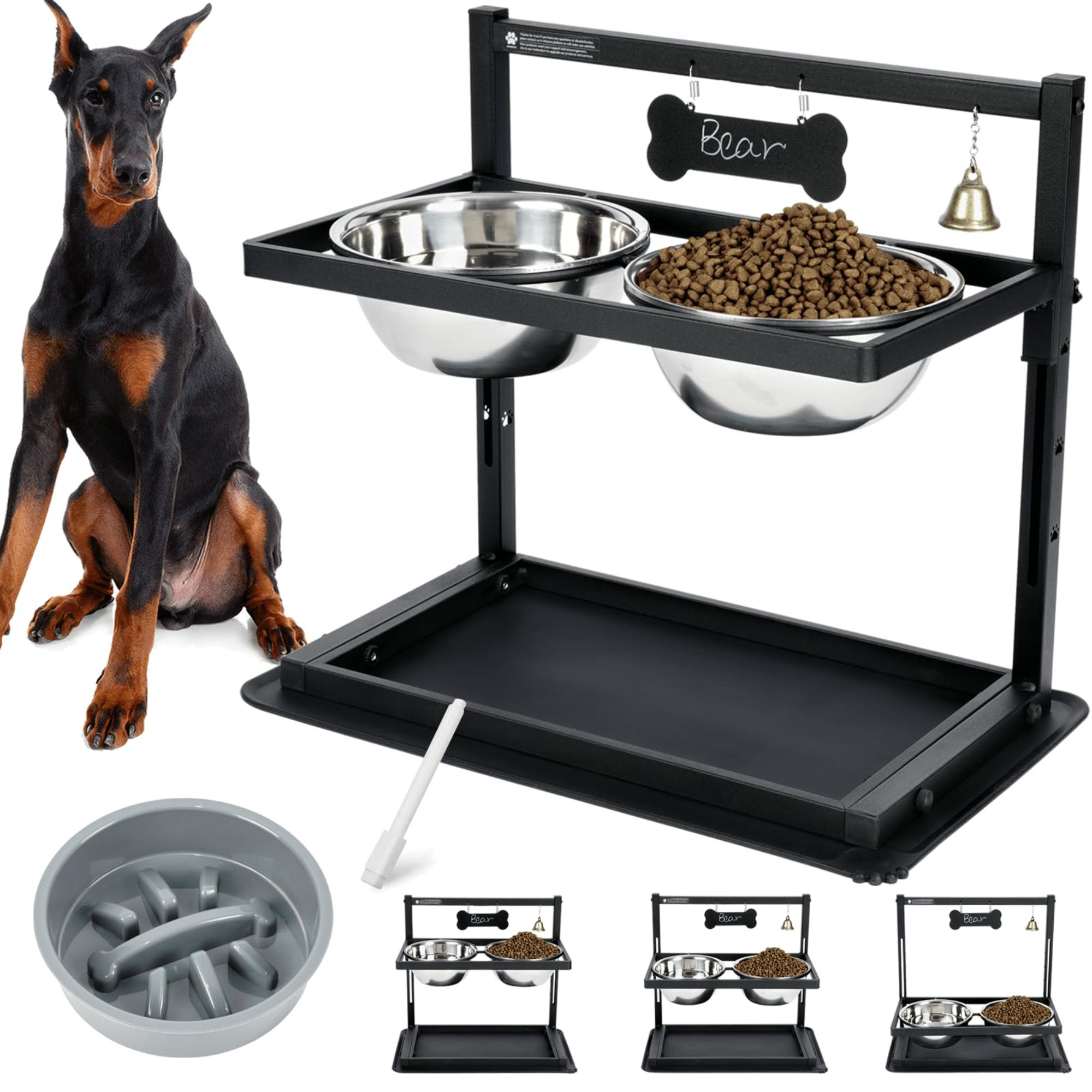 Shallow Big Dog Feeder Neater Feeder Deluxe Mess-Proof Elevated