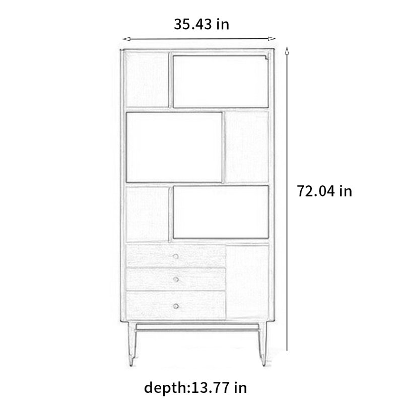 Bibliothèque standard H 72,04 "x l 35,43"