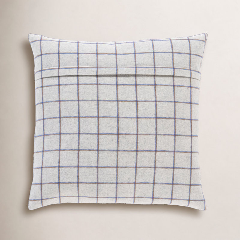 Saratoga Plaid Wool Blend Reversible Throw Pillow, 18" H x 18" W, Polyester/Polyfill