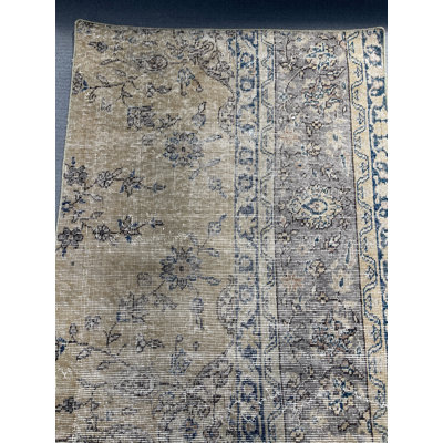 Vintage Wool Patchwork Rug, 31.9x52 Inch Beige Rug