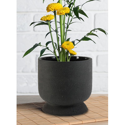 Pot en céramique noir mat Nordic Latitude Run®, centres de table pour événement, jardinière succulente, fleurs, centre de table décoratif pour la maison, le bureau, le mariage, 7,5 po de diamètre et 7 po de hauteur