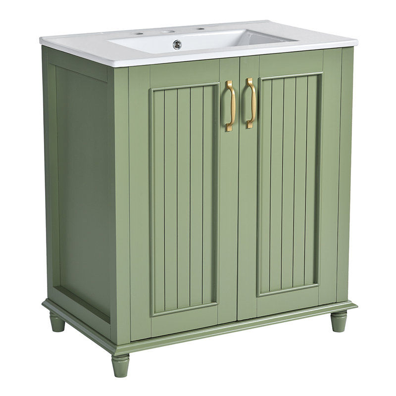 Ensemble de meuble-lavabo sur pied avec tiroir caché