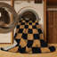 Tapis damier noir lavable à la machine-2073147986
