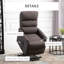Fauteuil élévateur pour personnes âgées avec télécommande, poches latérales, tissu brun, inclinable électrique confortable pour une expérience de détente télécommandée