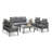 73" All-Weather Aluminum Patio Sofa, 3 Seat Outdoor Couch With  Thick Dark Gray Cushions & Gray Frame-344468935-344468938