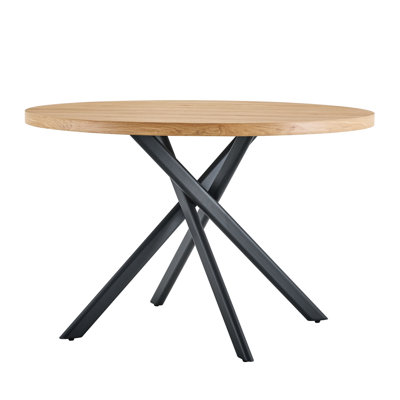 Table de salle à manger ronde et pliable pour petits espaces - Matériau en bois aggloméré, parfaite pour la salle à manger, le salon de thé et le café (chêne, 1 table)