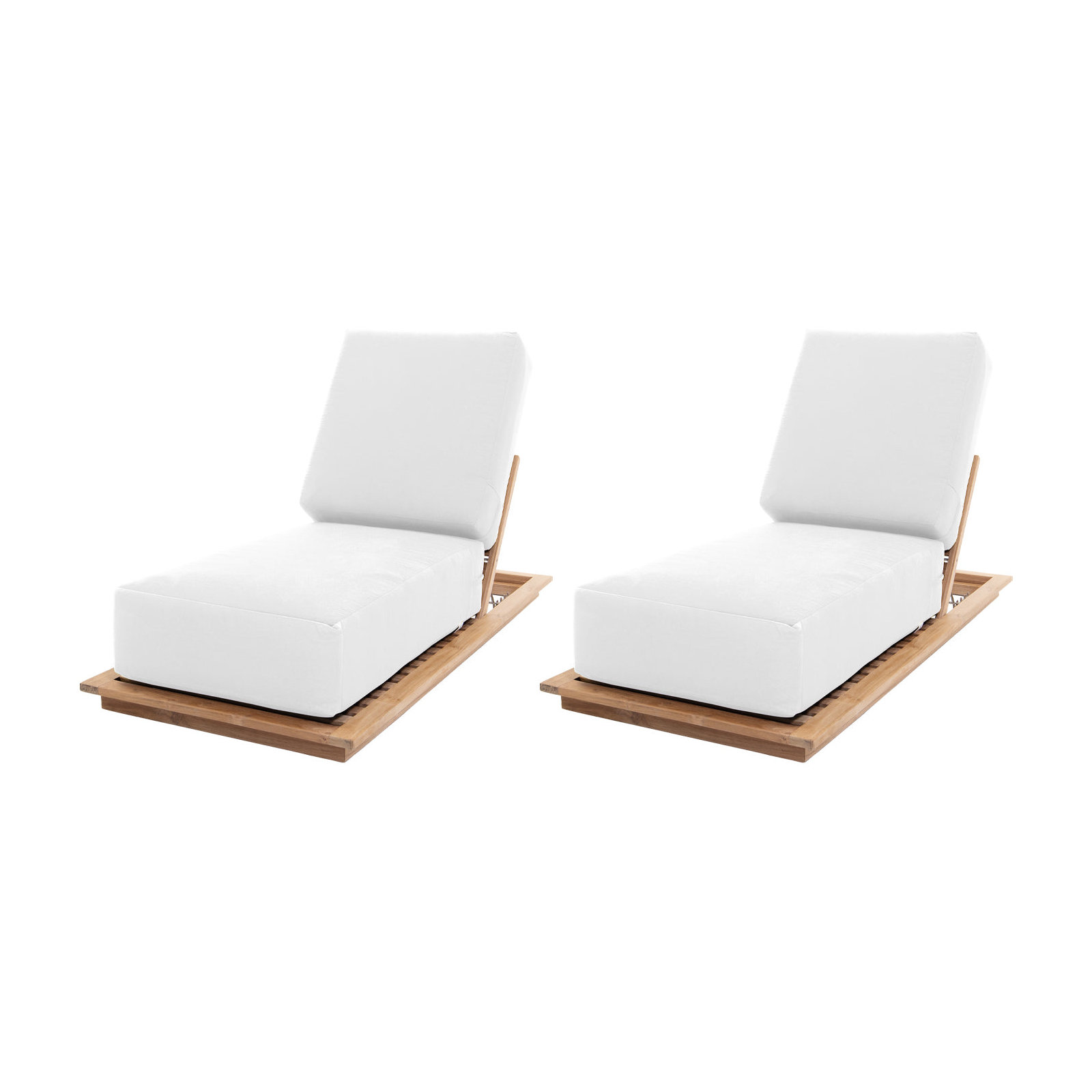 Varenna 27.5'' Outdoor Teak Chaise Lounge, White