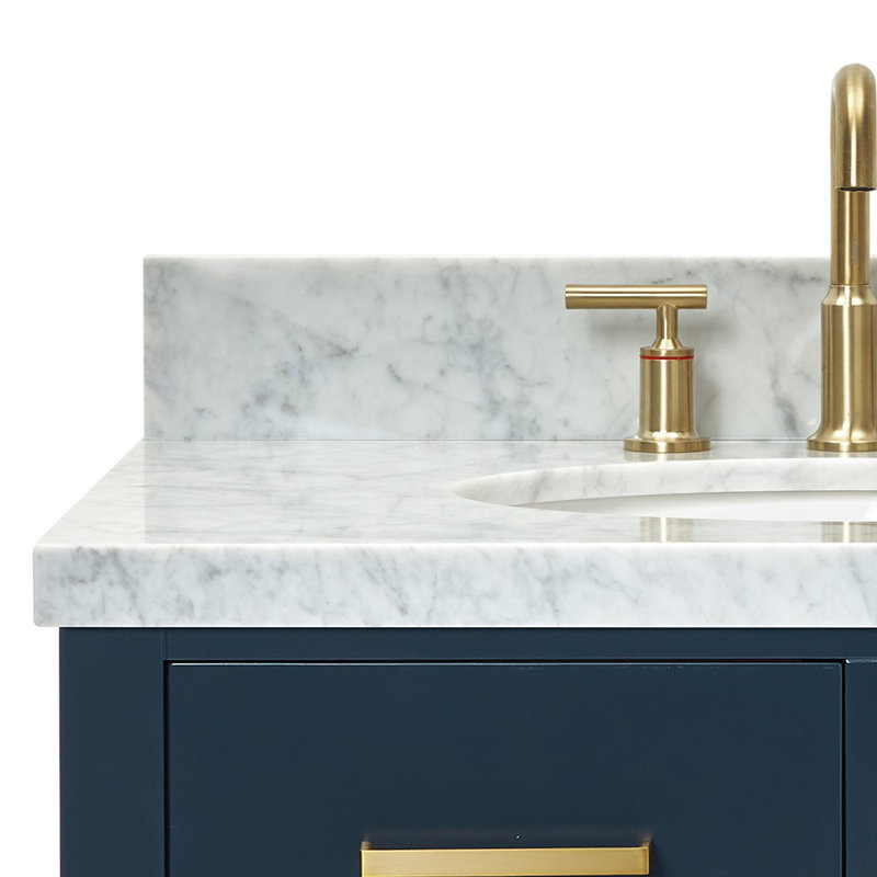 31'' W Single Vanity, Midnight Blue, Satin Brass