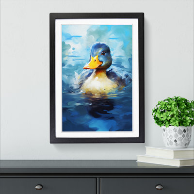 Duck Digital No.2 - Single Picture Frame Print on Wood