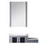 Meuble-lavabo gris foncé de 36 po Large, armoire latérale, comptoir en céramique blanche, miroir 22 po, fermeture en douceur, plateau de rangement à long terme,-465838999